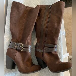 Torrid Faux Suede Heeled Boots 10WW